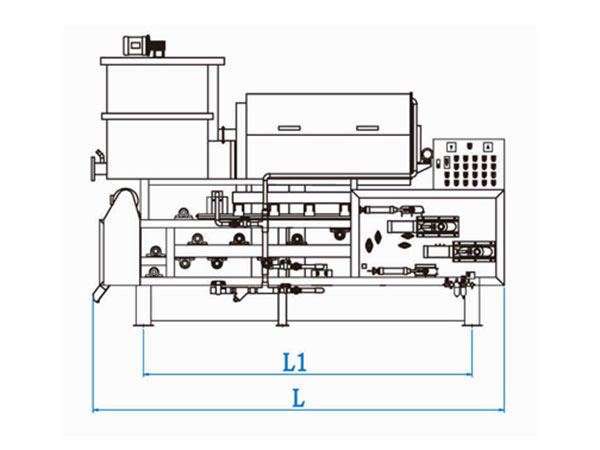 HTE Belt Filter Press Combined Rotary Drum Thickener, Heavy Duty Type